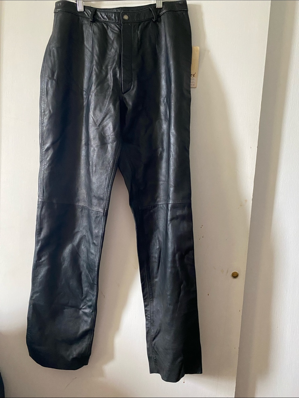 Black Leather Women's Tailored Real Leather Moto Pants by J Park Cou Ture